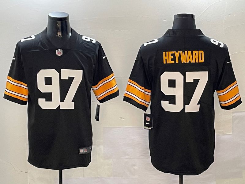 Men Pittsburgh Steelers #97 Heyward Black Second generation 2024 Nike Limited NFL Jersey style 0104